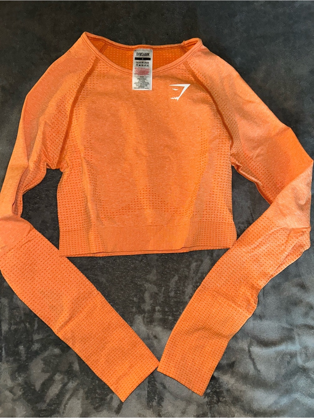 Gymshark Bright Orange Seamless Long Sleeve Crop Top
